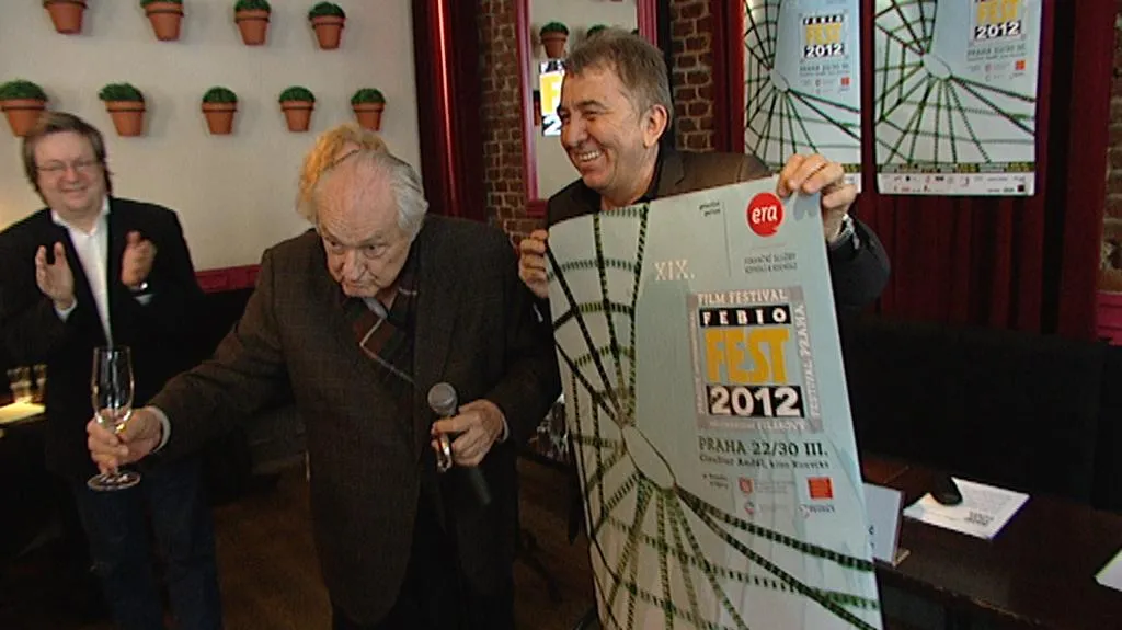 Jiří Krejčík a Fero Fenič představují plakát Febiofestu 2012