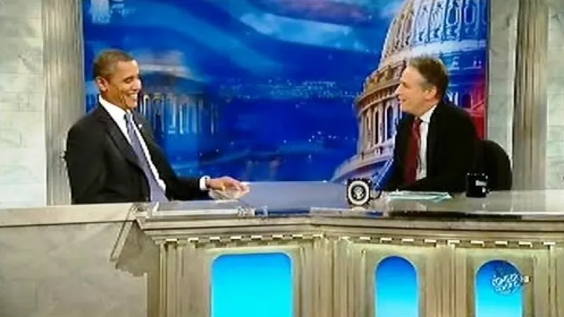 Barack Obama v show Jona Stewarta