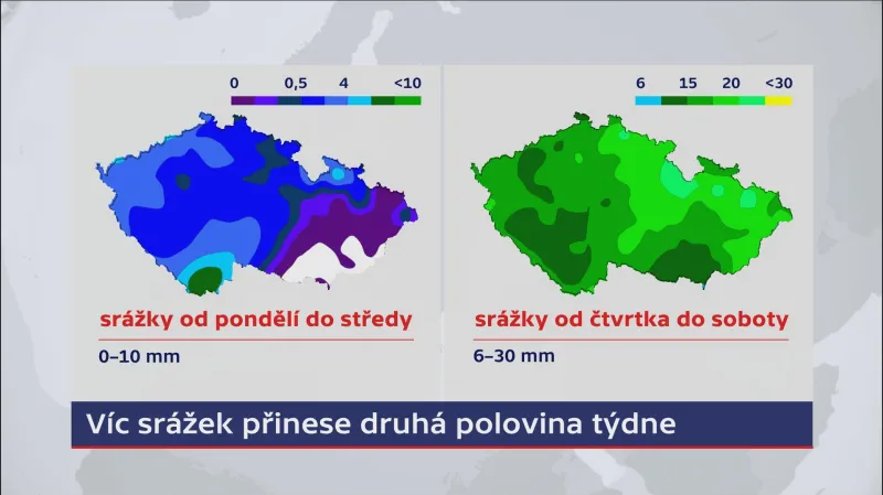 Druhá polovina týdne přinese více srážek