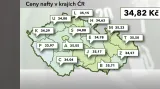 Ceny nafty v ČR k 9. červenci 2012