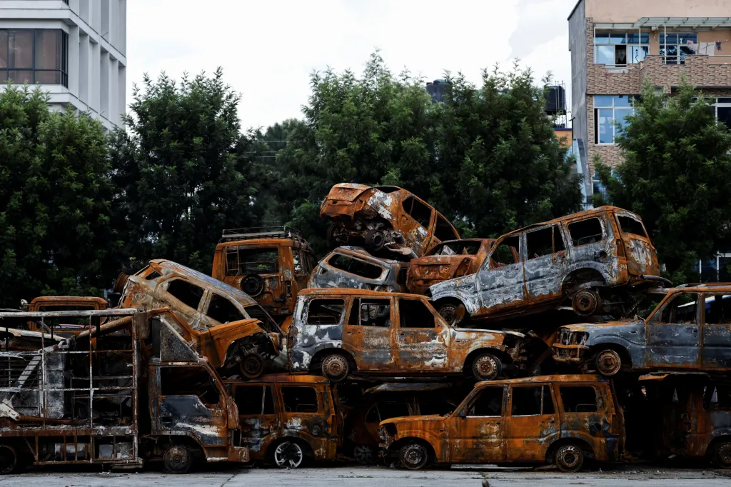 Vraky zničených automobilů