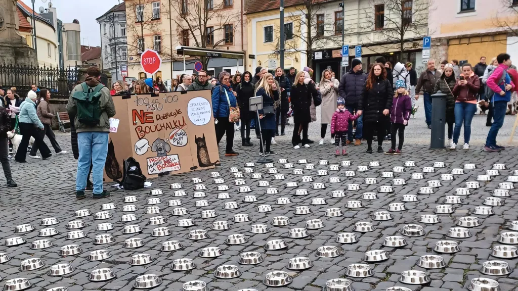 Demonstrace za ukončení provozu soukromého buštěhradského psího útulku Bouchalka v Kladně