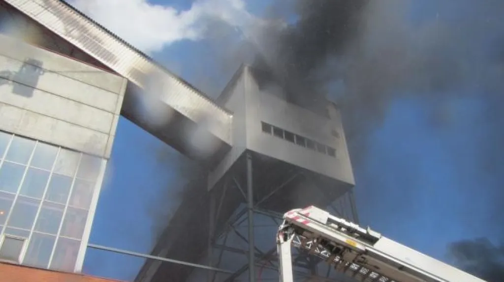 Požár teplárny v bývalém areálu Svitu ve Zlíně