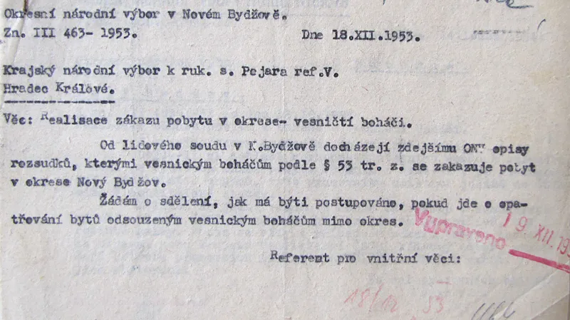 Řešení otázky zákazu pobytu a vystěhování bylo aktuální i po zastavení akce „K“