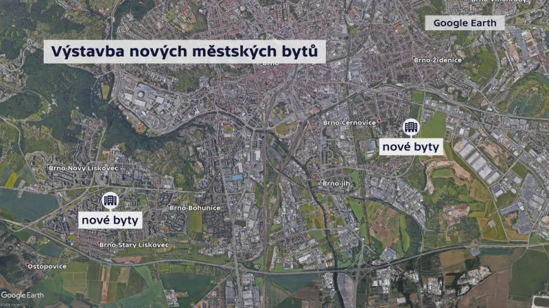 Mapa výstavby nových městských bytů