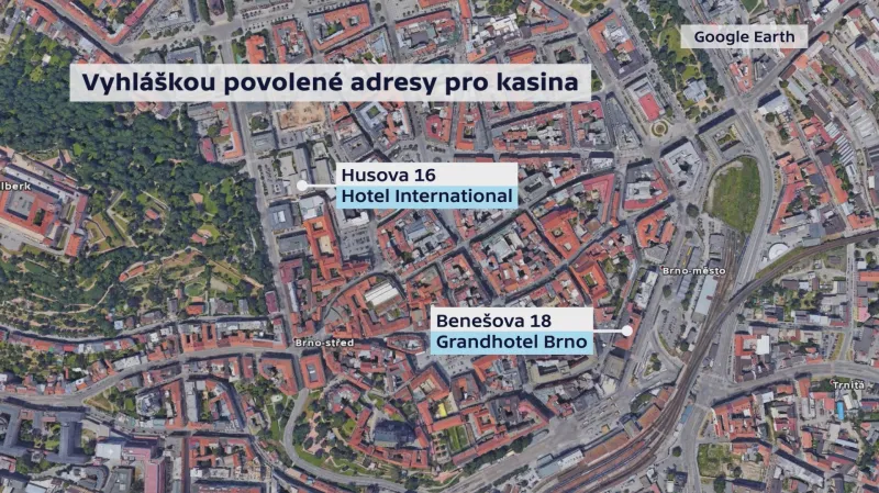 Dva hotely v Brně, kde se znovu otevřou kasina