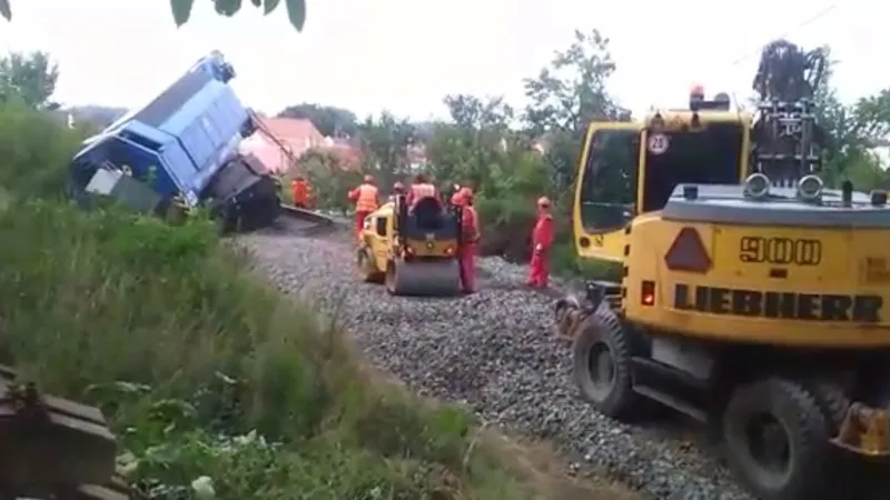 Vyprošťování vlaku  ve Vnorovech