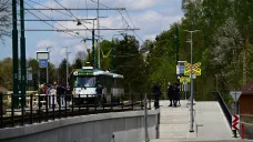 Zrekonstruovaný úsek tramvajové trati mezi Libercem a Jabloncem