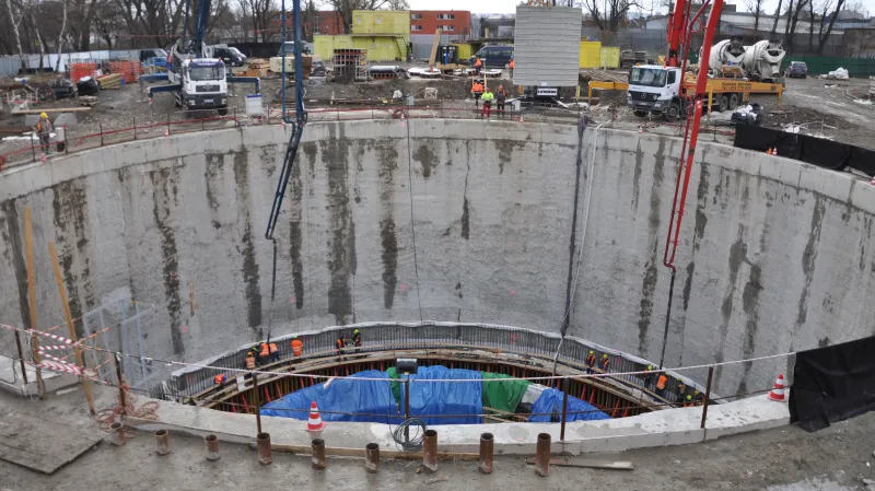 Stavba retenční nádrže v Jeneweinově ulici