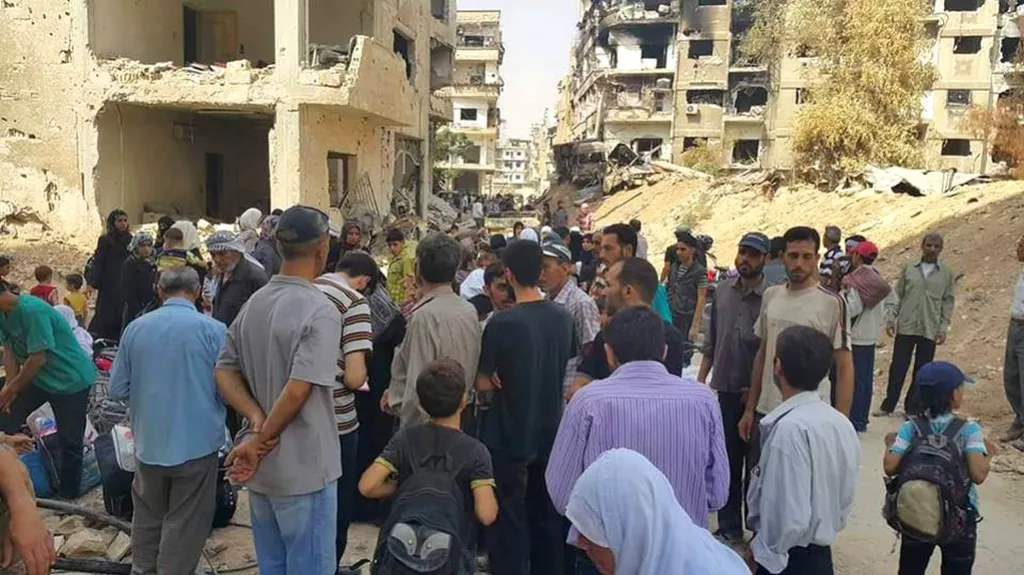Evakuace předměstí Damašku