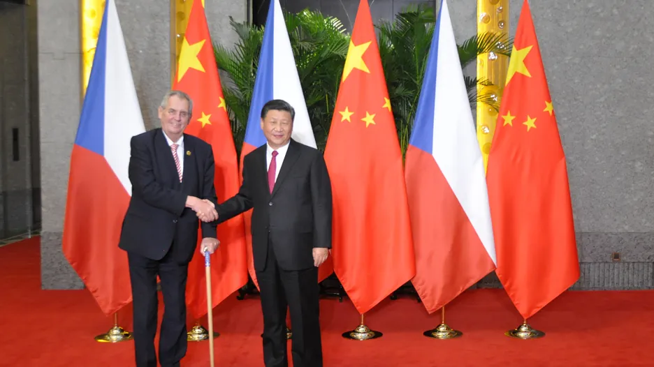 Miloš Zeman a Si Ťin-pching v Šanghaji