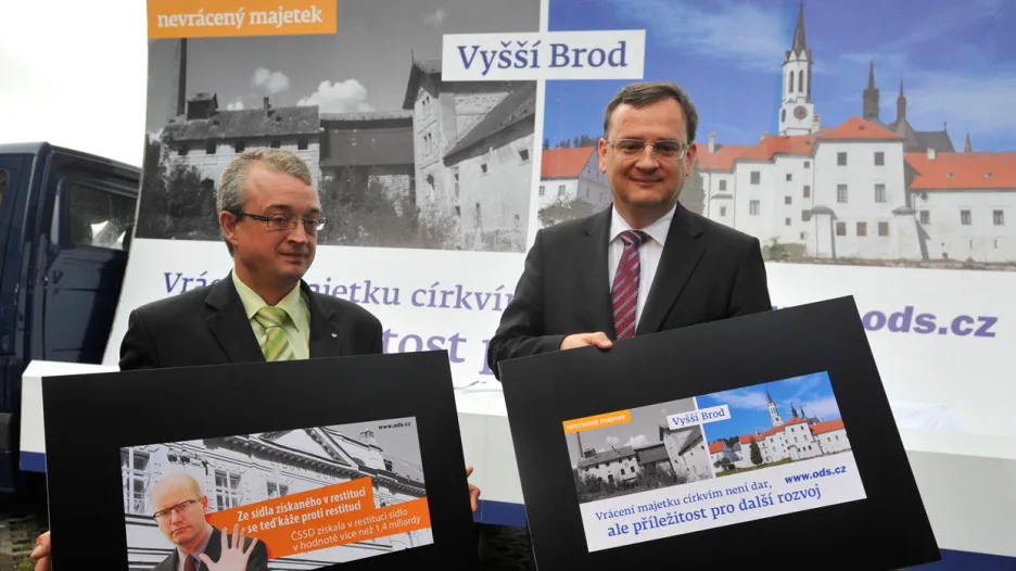 Billboard ODS k církevním restitucím