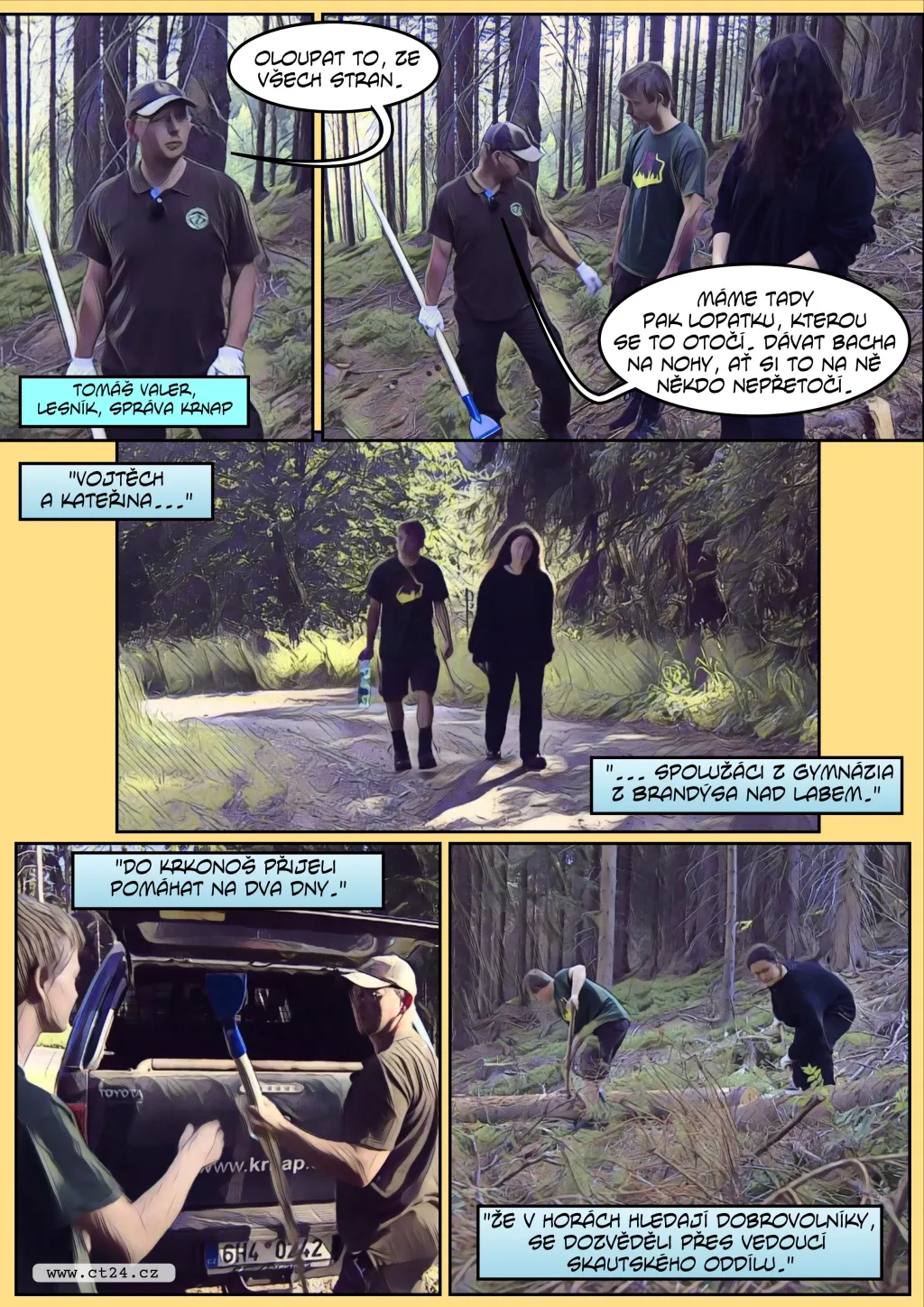 Komiks: Skauti pomáhají v boji s kůrovcem