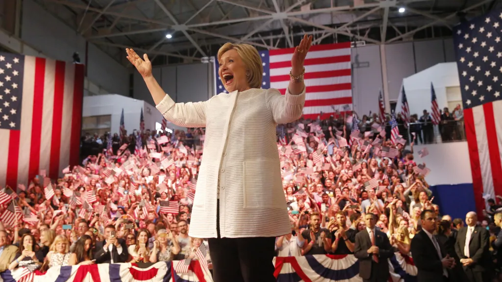 Hillary Clintonová na shromáždění v newyorském Brooklynu