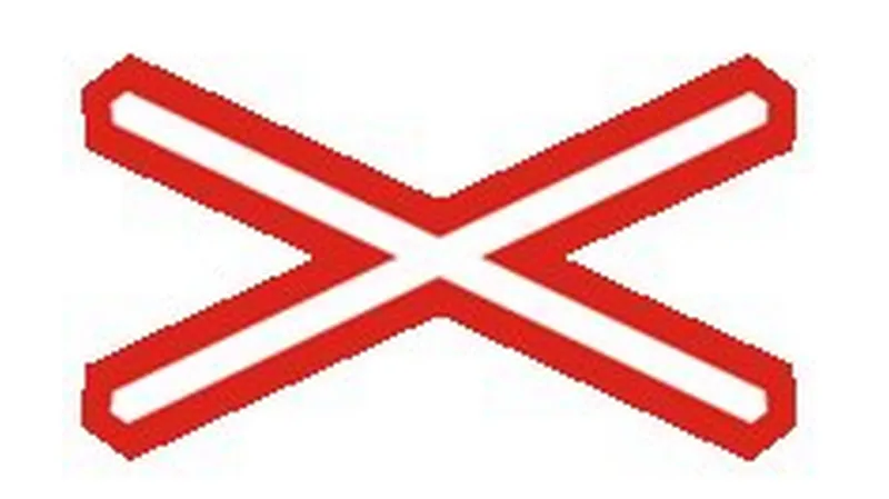 Výstražný kříž pro jednokolejný železniční přejezd