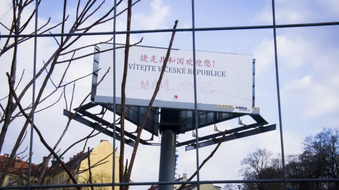 Billboard "Vítejte v České republice"