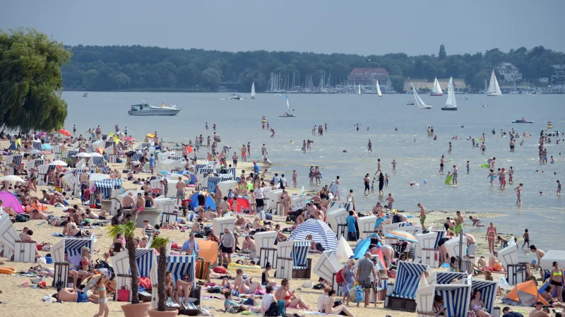 Pláž u Wannsee nedaleko Berlína