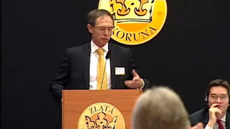 Ekonom Jan Švejnar na Fóru Zlaté koruny