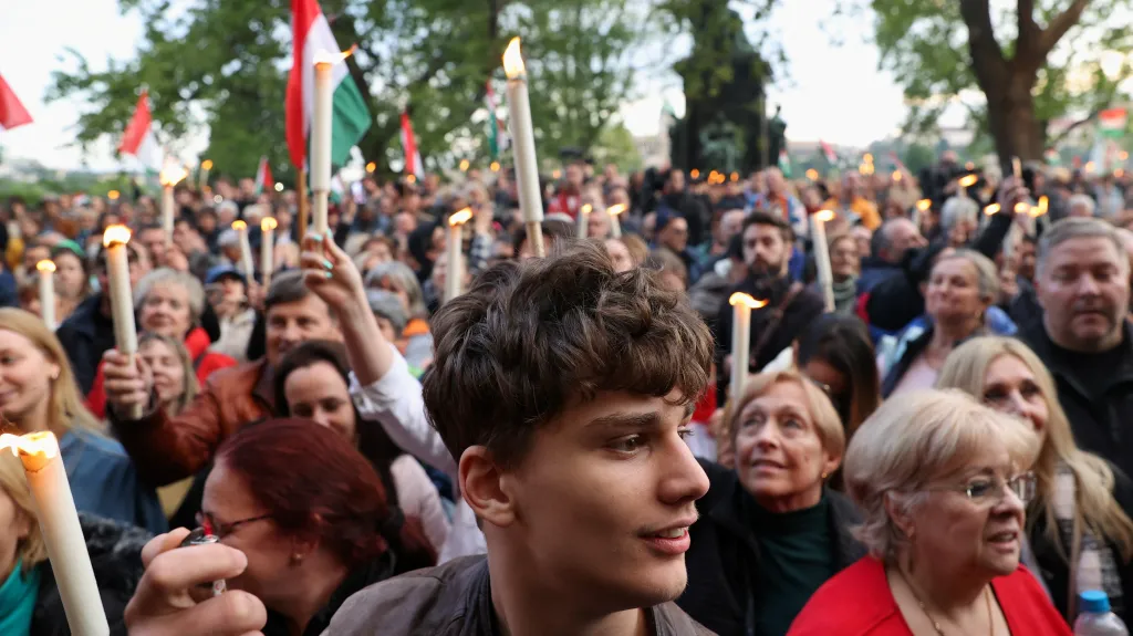 Protest v Budapešti
