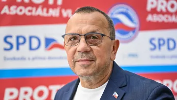 Poslanec Jaroslav Foldyna (SPD). Snímek z roku 2024