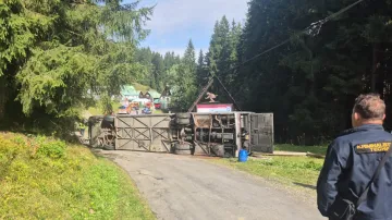 Havárie autobusu u Starých Hamrů