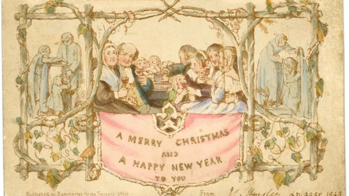 První vánoční pohlednice z roku 1843