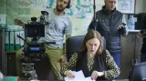 Zuzana Stivínová při natáčení minisérie Vedlejší produkt
