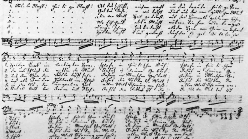 Originální Gruberův notový záznam písně Tichá noc