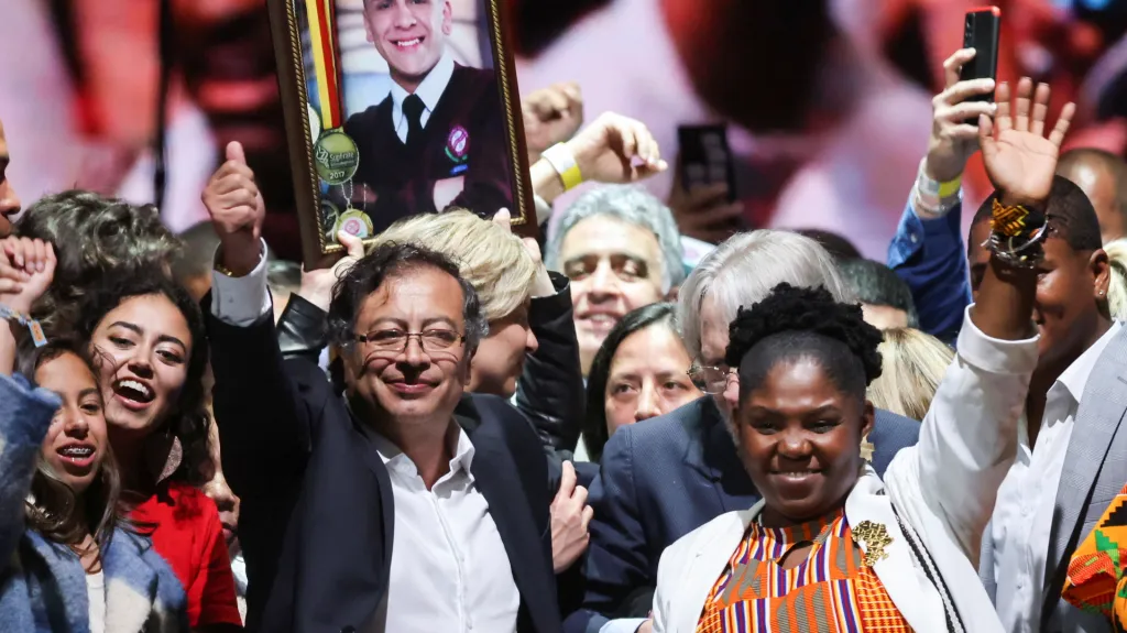 Gustavo Petro a kandidátka na viceprezidentku Francia Marquezová