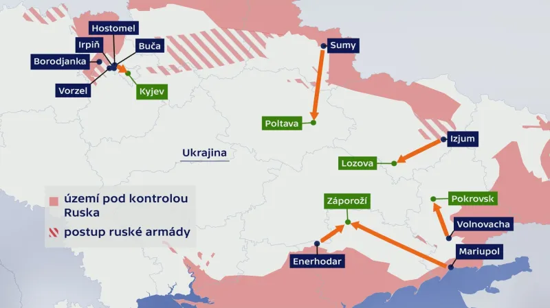 Mapa humanitárních koridorů