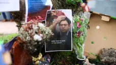 Pieta za vážně raněného kolumbijského senátora Miguela Uribeho