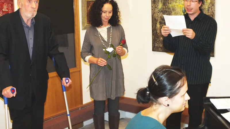 Z vernisáže výstavy Boženy Rossí v Boskovicích