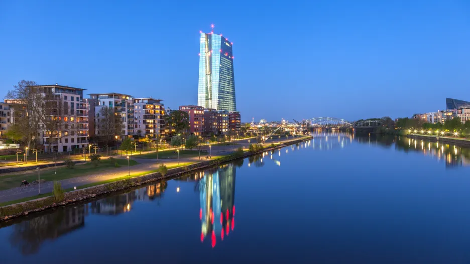 Budova Evropské centrální banky ve Frankfurtu