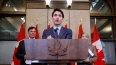 Kanadský premiér Justin Trudeau tiskové konference o vyšetřování násilné trestné činnosti s vazbami na Indii“, 14. října 2024.