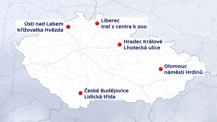 Velké prázdninové uzavírky v krajských městech (kromě Prahy, Brna, Ostravy a Plzně)