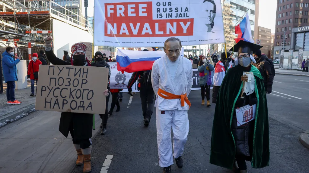 Demonstrace za Navalného v Berlíně