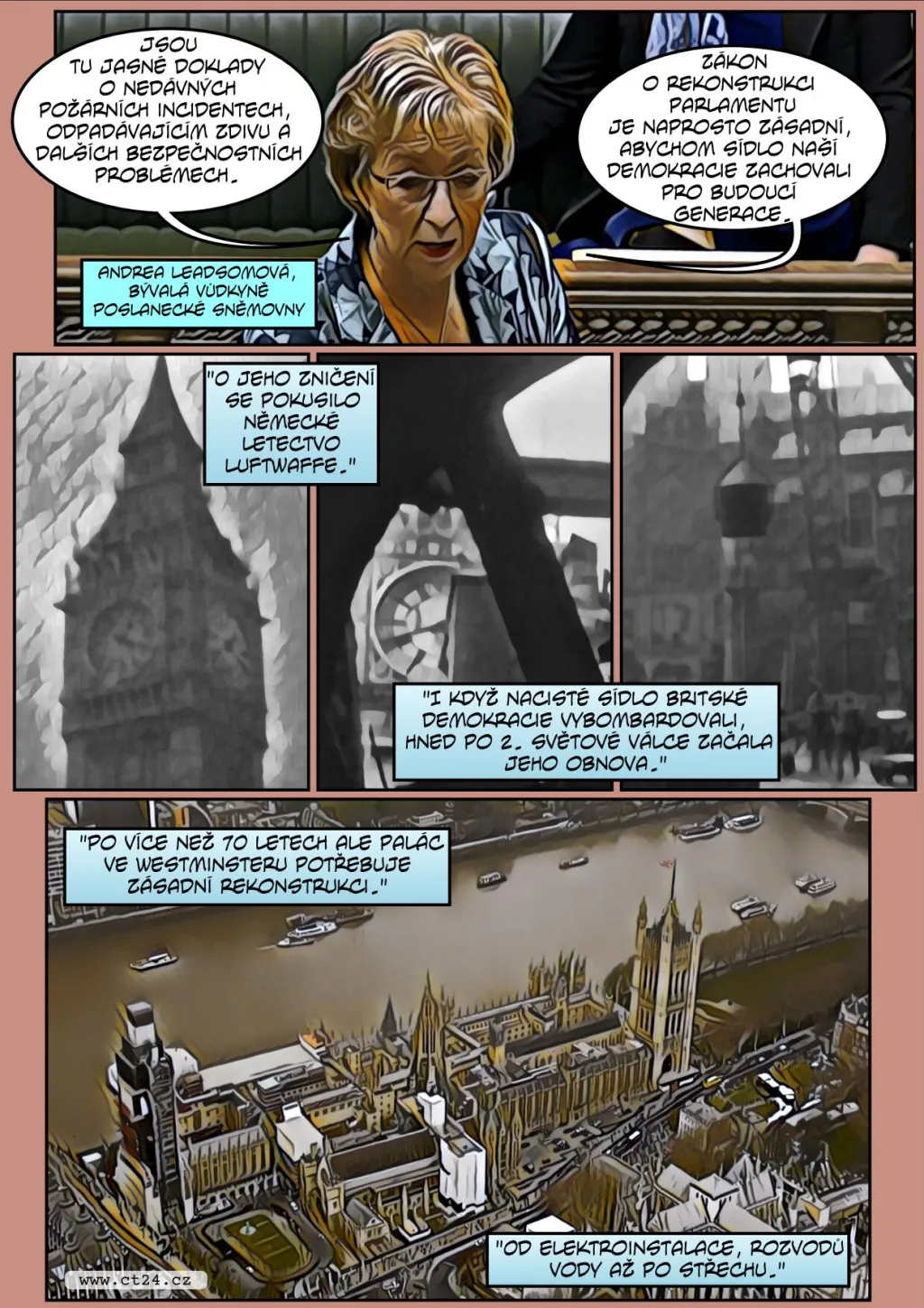 Komiks: Britský parlament čeká rekonstrukce