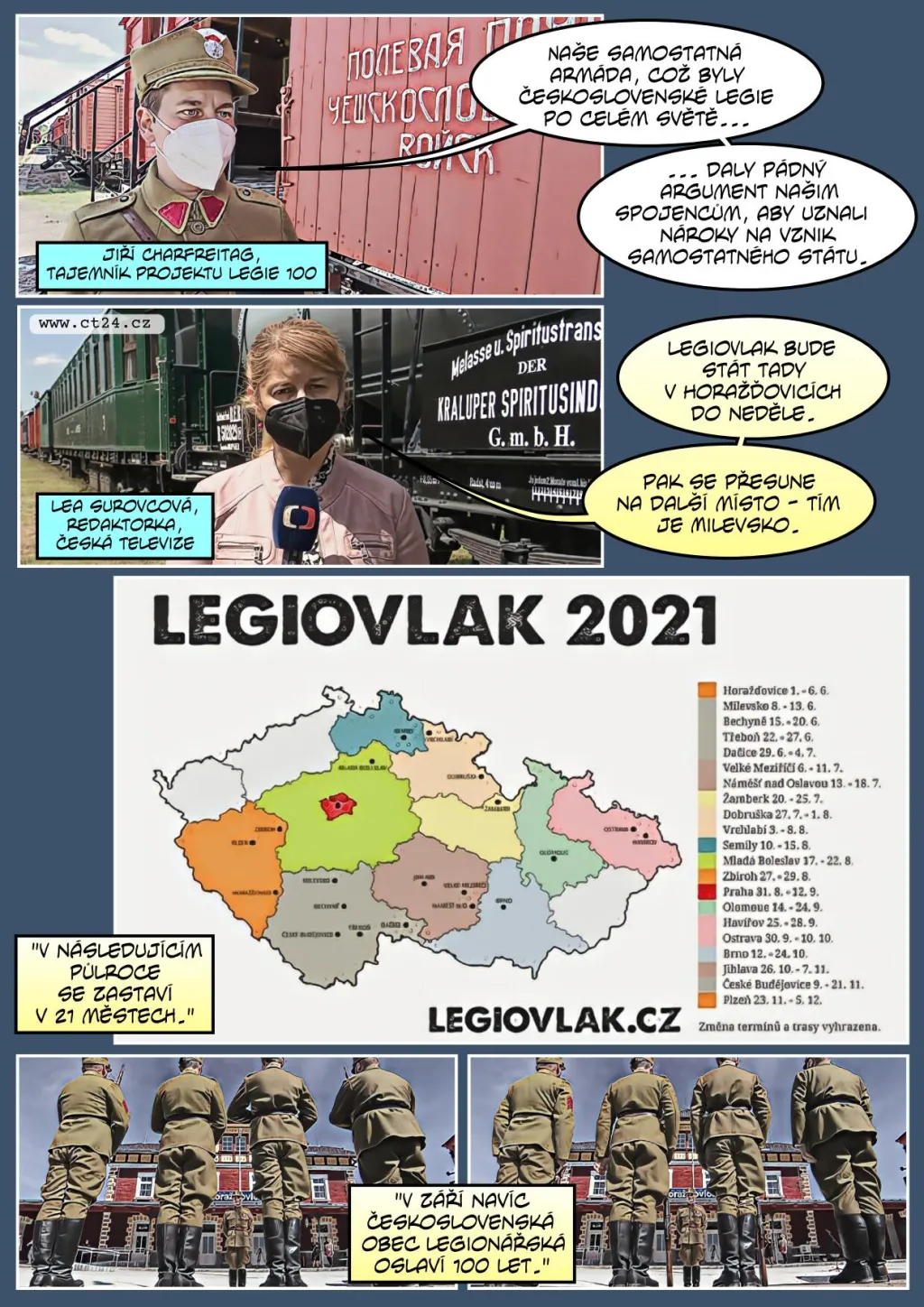 Putovní výstava historického LegioVlaku ukazuje život československých vojáků na kolejích