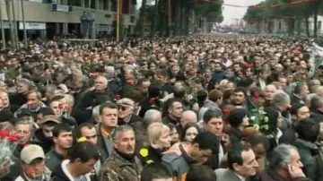 Demonstrace v Tiraně