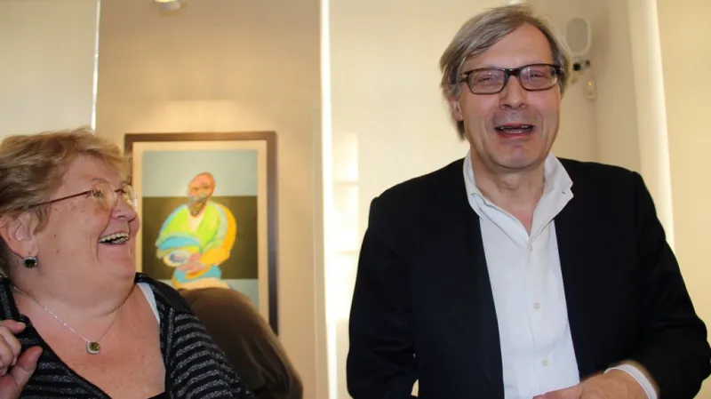 Vittorio Sgarbi, italský kritik a spisovatel otevíral v Gate Galerii v Praze výstavu Francis Bacon & Bohumil Hrabal / Dva géniové - 17.5.2012