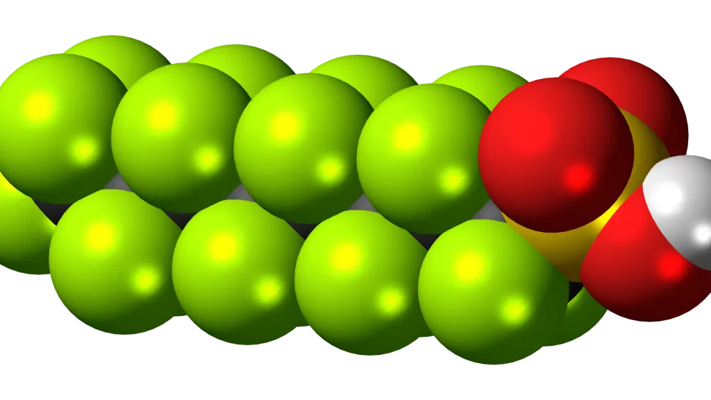 3D model věčné chemikálie PFOS