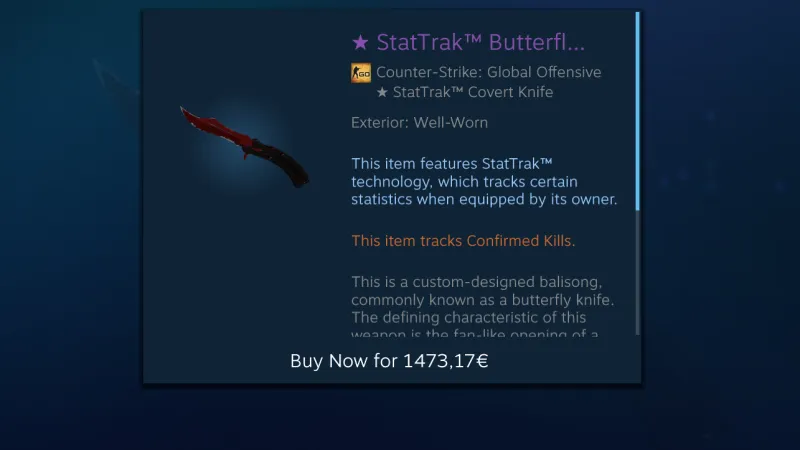 Cenný herní nůž k dostání za 1473 euro