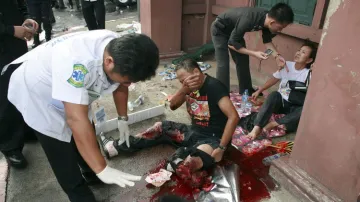 Zraněný thajský demonstrant
