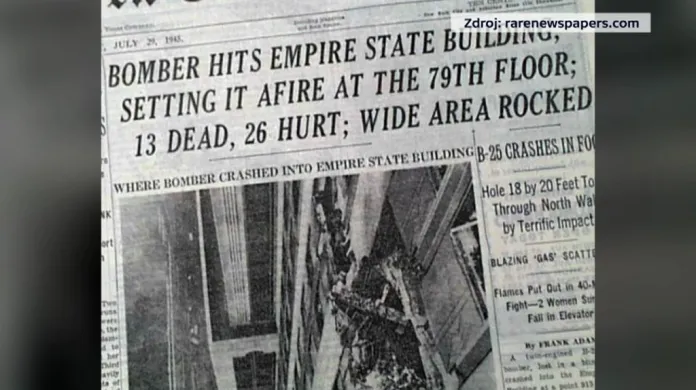 Tehdejší zpravodajství o nárazu letadla do Empire State Building