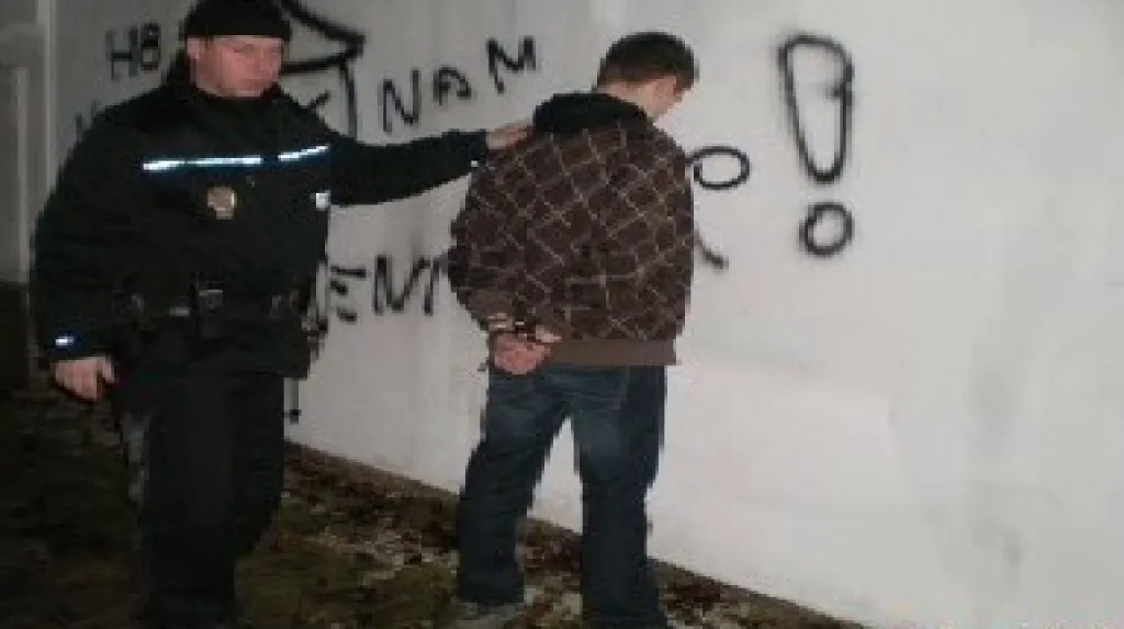 Sprejer zadržený při činu