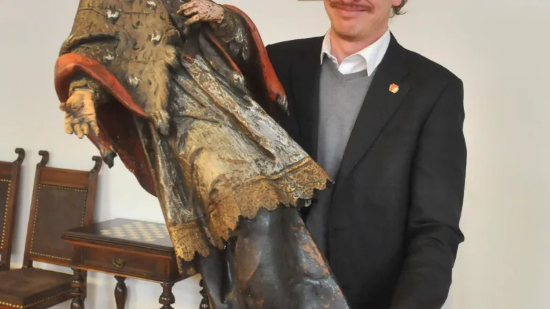 Nalezená socha svatého Jana Nepomuckého