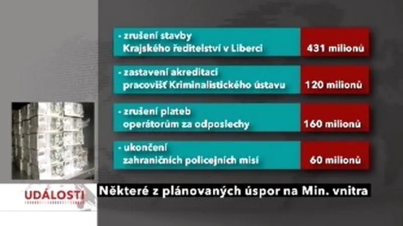 Škrty na ministerstvu vnitra