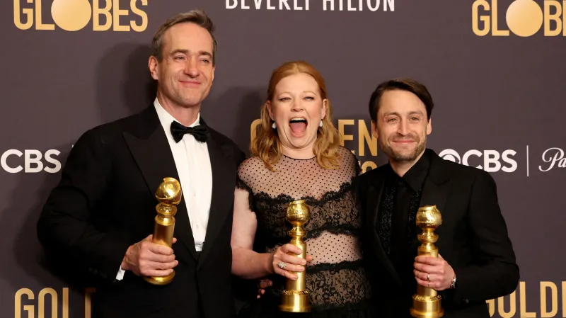 Ocenění herci ze seriálu Boj o moc: Matthew Macfadyen, Sarah Snooková a Kieran Culkin