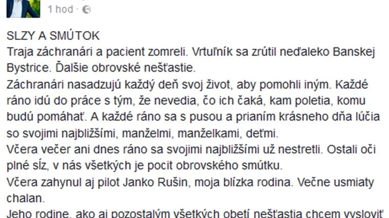 Vyjádření soustrasti prezidenta Andreje Kisky