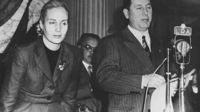 Eva Perónová se svým manželem Juanem